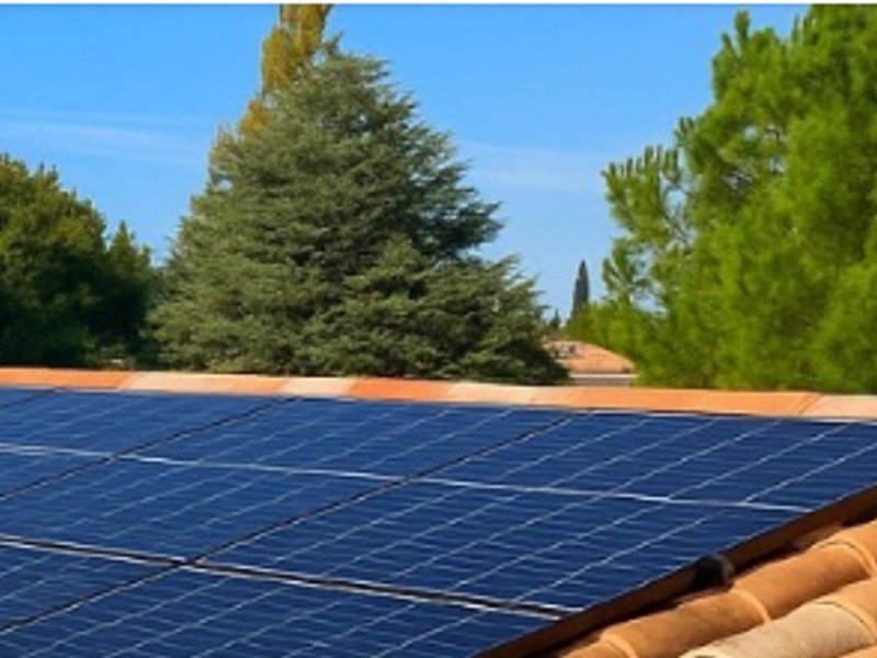 Panneaux solaires sur toiture inclinée